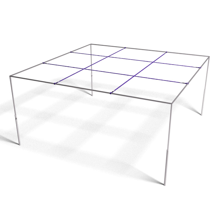 9 Square Set: Mill Finish with Purple Straps