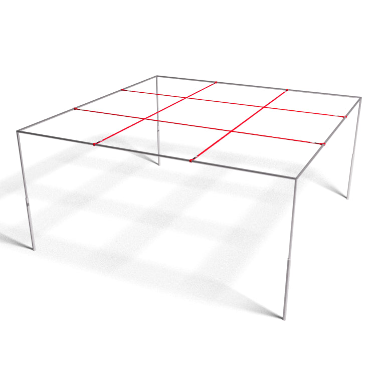 9 Square Set: Mill Finish with Red Straps