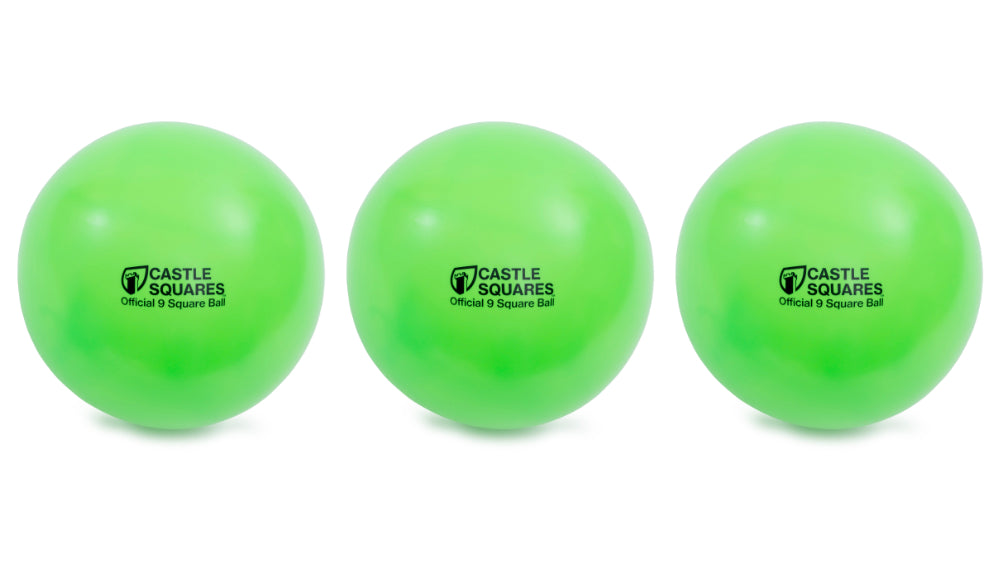 3 green Official 9 Square Balls